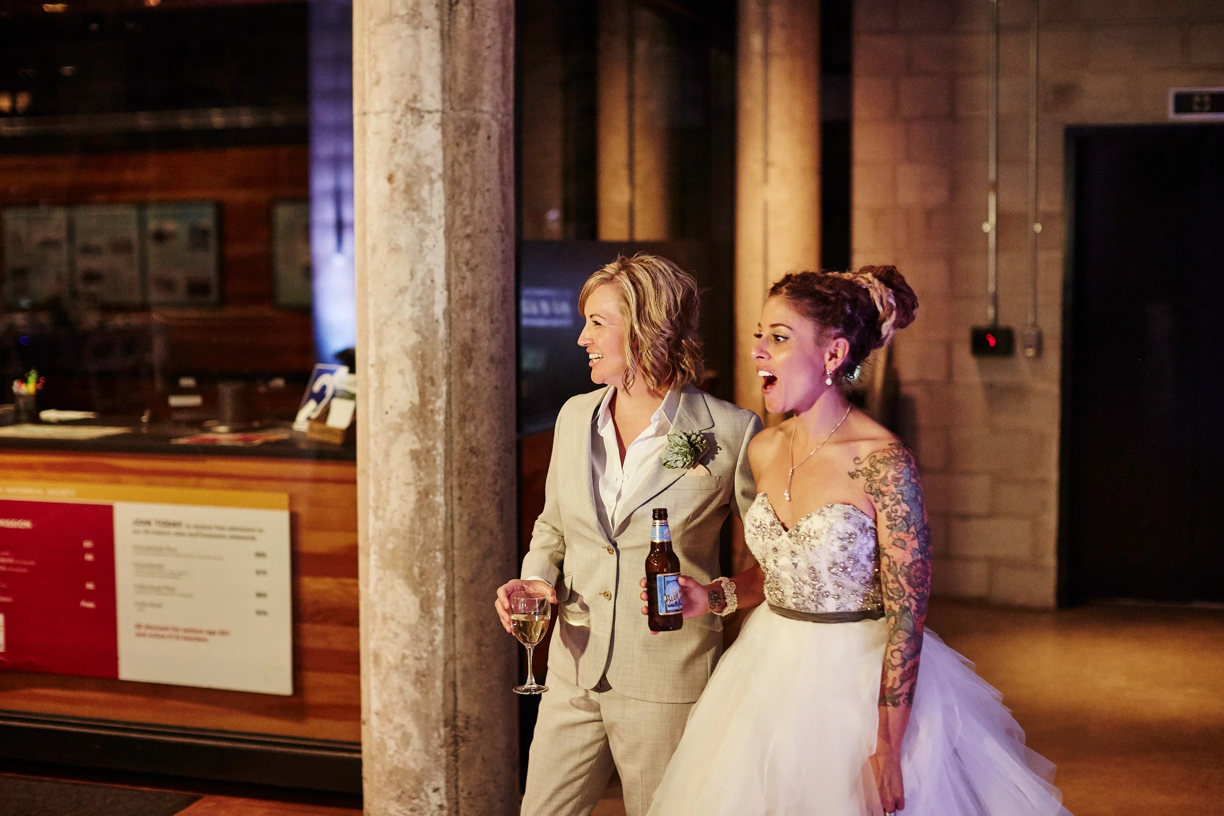 Photographer: Matt Blum Photography |Venue: Mill City Museum | Catering: D'Amico | Florist: Wisteria Design | Rentals + Decor: Linen Effects | Videographer: JWalter Anderson (part of Adiago Entertainment) | DJ: Adagio Entertainment |Photobooth: The Traveling Photobooth | Stationary: Minted | Hair + Make-Up: Naomy Carter (Lisa's hair was done at Hair Police ) 