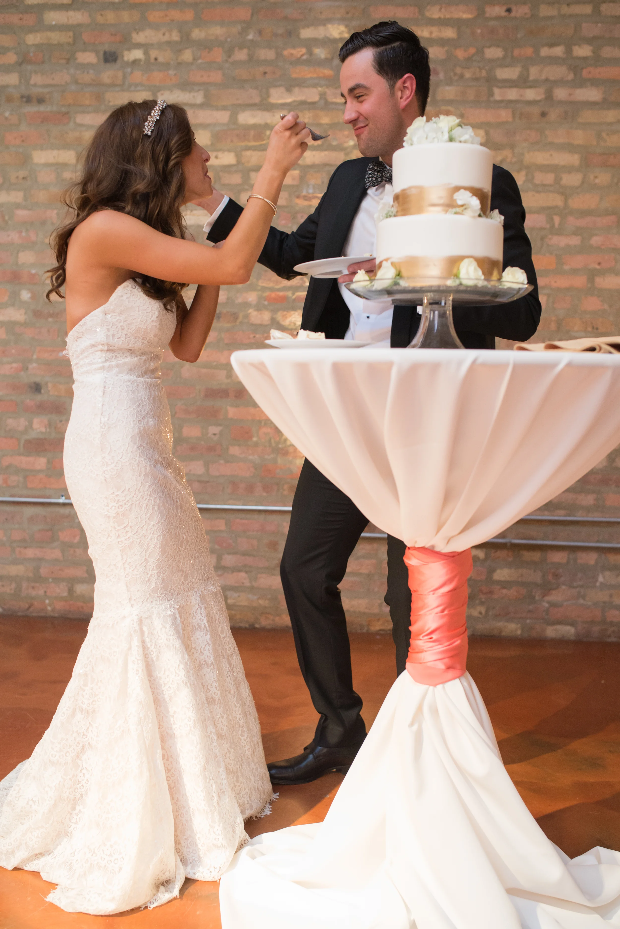 Venue: Loft on Lake | Photography: Thara Photo | Planning: Elisa , The Simply Elegant Group | Draping: Art of Imagination | Floral: Gratitude Heart Garden | Catering: FireFly | Cake: West Town Bakery | Bar: Binny's | Reception: Toast & Jam Transportation: Windy City Limo