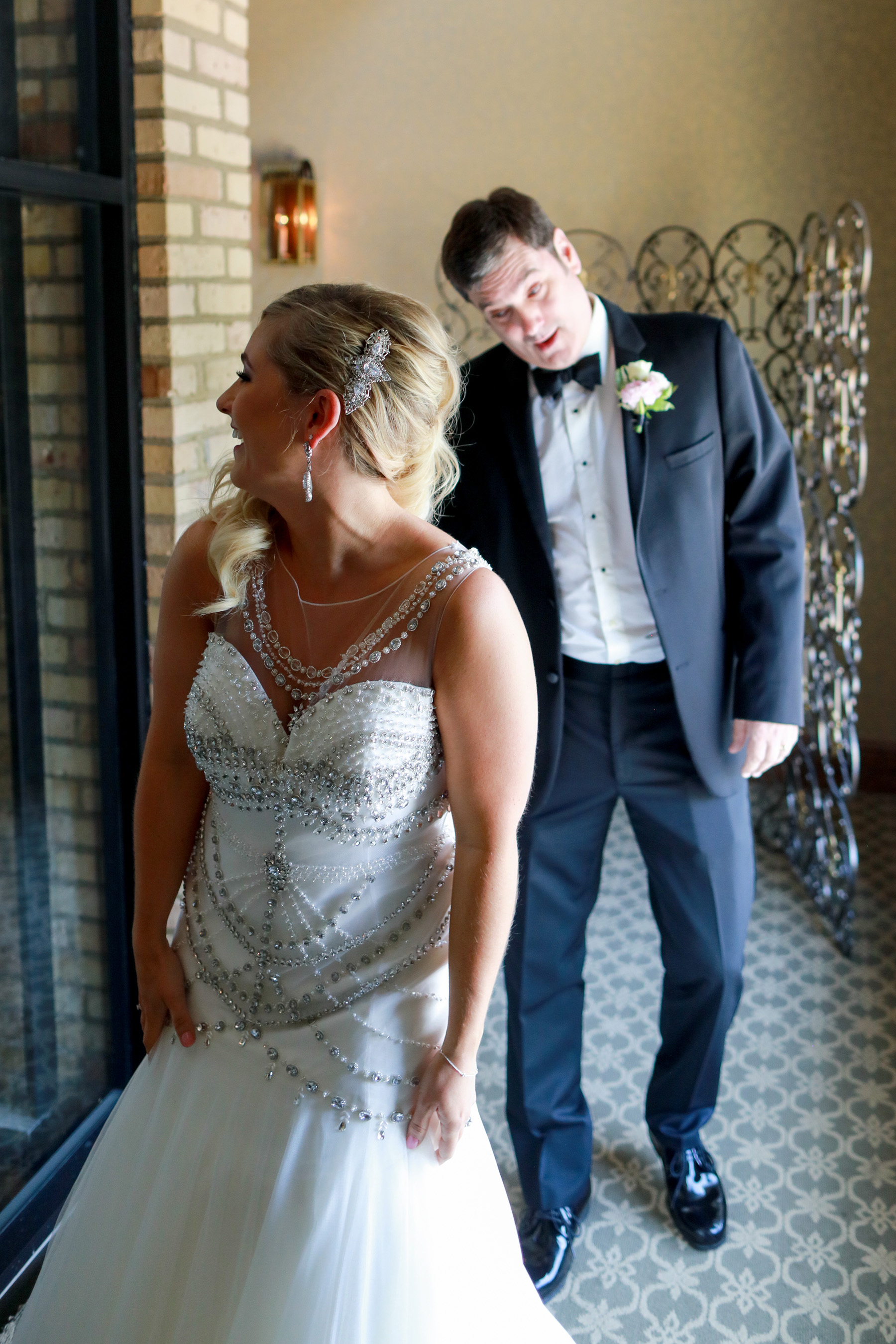 Planner: Nadia | Photographer: Justin Graddy | Dress: Bridal Accents Couture (Watters Gown) Ceremony: Chapel of Saint Thomas Aquinas (UST) | Reception: Aria | Caterer: Deco Catering | Florist: Studio Fleurette | Rentals + Decor: Linen Effects | Cake: Nadia Cakes | Calligrapher: Rosann K | Officiant: Fr. James Stiles / St. Odilia Catholic Church | DJ: Instant Request / Anthony DuBose | Hair + Makeup: Julie Swenson / Primped | Transportation: Total Limo