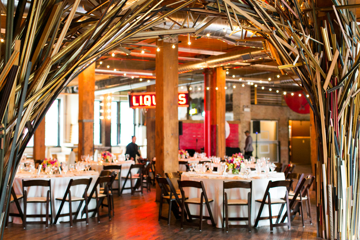 Vendors: Planner: Ashley C. – Simply Elegant Group | Photography: Wakefield Photo | Hair/Makeup: Bev Esquivel – with Kate Johnson Artistry | Venue: Lacuna Artist Lofts | Florist: Victoria Claus – AEG Productions | Caterer: LM Catering | Cake: Sweet Mandy B’s | Ceremony Music: Alex Sokol / Common Knowledge| DJ: Style Matters | Lighting: SC Lighting Design | Photobooth: Traveling Photo Booth | Transportation: Second City Trolley