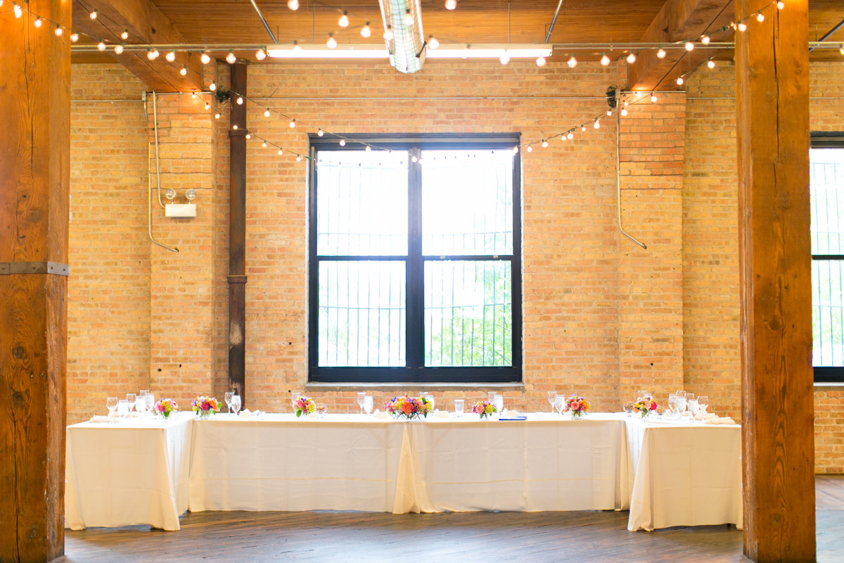 Vendors: Planner: Ashley C. – Simply Elegant Group | Photography: Wakefield Photo | Hair/Makeup: Bev Esquivel – with Kate Johnson Artistry | Venue: Lacuna Artist Lofts | Florist: Victoria Claus – AEG Productions | Caterer: LM Catering | Cake: Sweet Mandy B’s | Ceremony Music: Alex Sokol / Common Knowledge| DJ: Style Matters | Lighting: SC Lighting Design | Photobooth: Traveling Photo Booth | Transportation: Second City Trolley