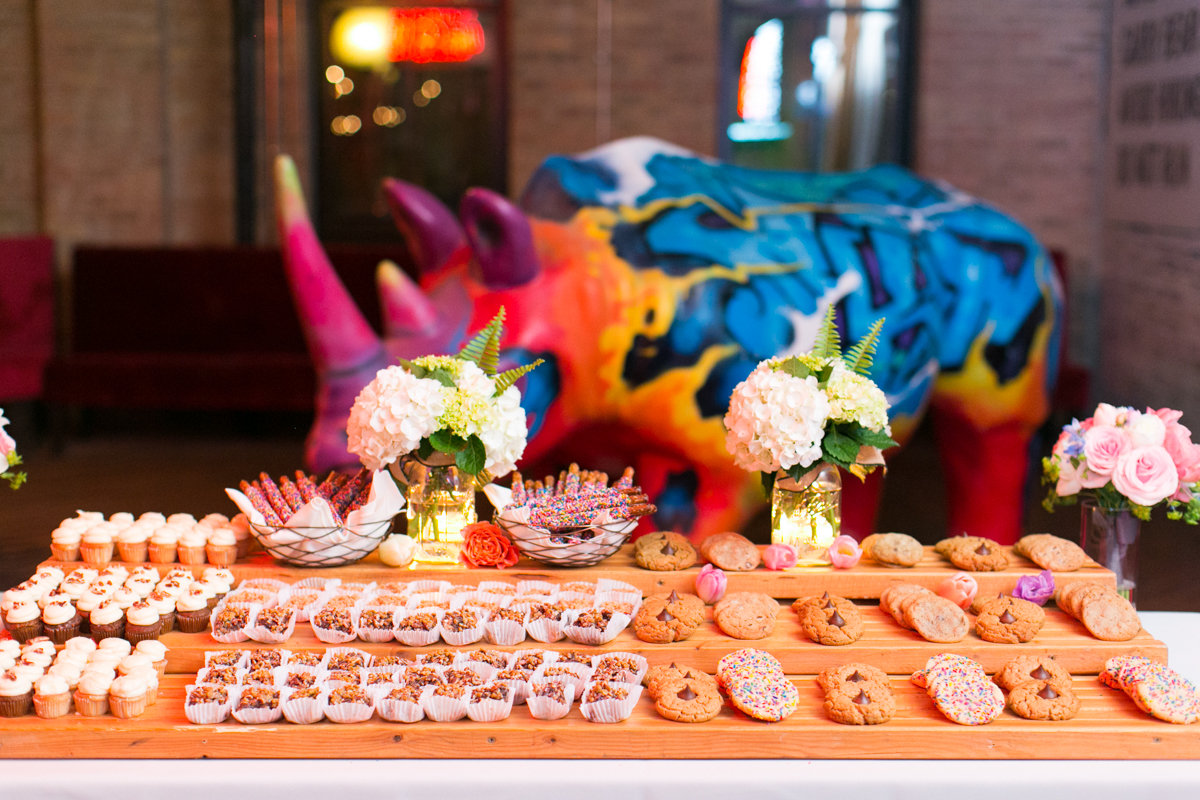Vendors: Planner: Ashley C. – Simply Elegant Group | Photography: Wakefield Photo | Hair/Makeup: Bev Esquivel – with Kate Johnson Artistry | Venue: Lacuna Artist Lofts | Florist: Victoria Claus – AEG Productions | Caterer: LM Catering | Cake: Sweet Mandy B’s | Ceremony Music: Alex Sokol / Common Knowledge| DJ: Style Matters | Lighting: SC Lighting Design | Photobooth: Traveling Photo Booth | Transportation: Second City Trolley