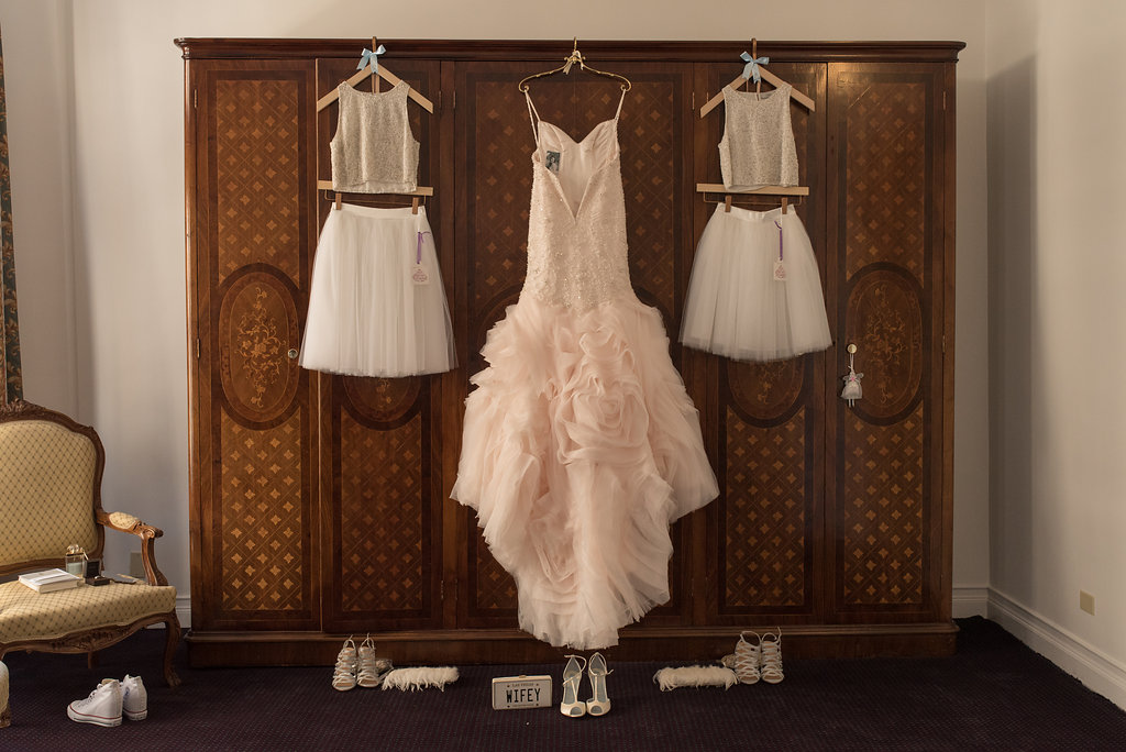 Vendors: Photographer: Thara Photo | Planner: Elisa , The Simply Elegant Group | Venue: Congress Plaza Hotel | Hair + Makeup: Stylisted | Dress: Opus Couture | Stationery: EYI Love | Florals: Virgina Wolff | Rentals (champagne tower): Vintage Place Settings | Cake: Amy Beck Cake Designs | Ceremony Music: Moeller Music | Reception Entertainment: One Night Band | Videography: O'Grady Cinema | Officiant: Calvin Denison, Chicago Officiant Services