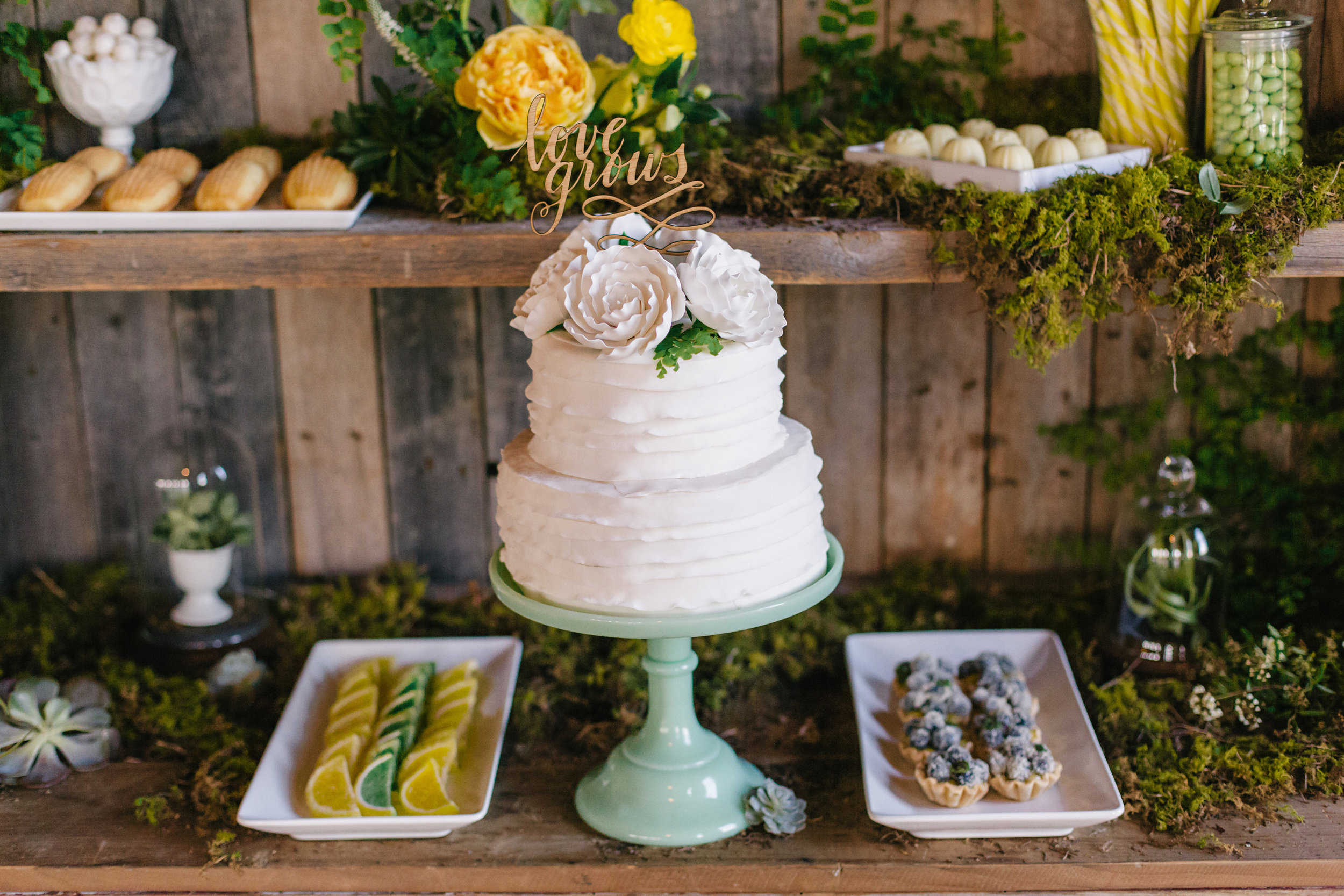 Vendors: Photography: Jody Savage Photography | Videography: Acowsay | Groomswear: Savvy Formalwear | Dress: Natalie by Truvelle , A and B Bridal Shop | Makeup: Julie Swenson Beauty | Hair: Teanna Moye Artistry | Venue: Solar Arts Chowgirls | Rentals & Design: On Solid Ground Vintage Rentals | Floral Design: Studio Fleurette | Florals: Fifty Flowers | Cake Topper, Custom Lettering, Escort+Place Cards: Splendid Supply Co. | Cake Stands, Guest Book + Invites: Minted | Food + Cake: Chow Girl Catering