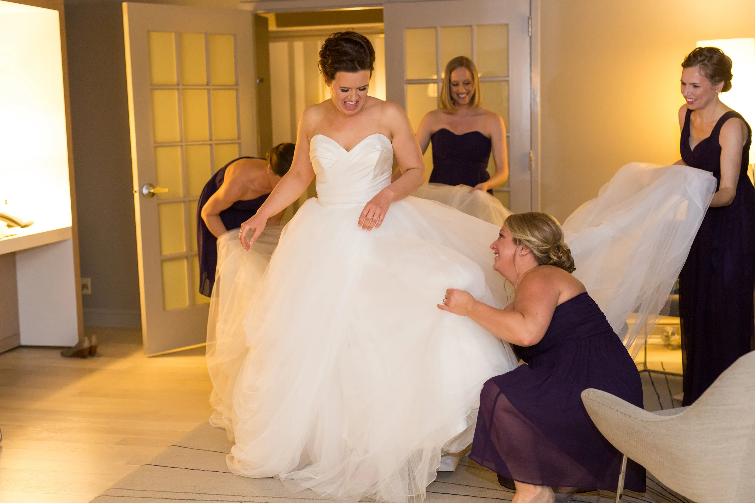 Vendors: Venue: Aria | Photography: Studio 220 | Beauty: Primped | Catering: Chowgirls | Floral: Grace Klein Design | Rentals/Decor: Linen Effects | Cake: Cocoa & Fig | Ceremony Music: Lake String Quartet | Officiant: Positively Charmed | Reception Entertainment: Adagio