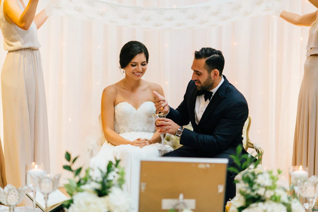 Photography: Tim Tab Studios | Coordination: The Simply Elegant Group, Lindsay | Floral design: The Bread and Butterfly | Decor: Art of Imagination | Hair: Holli Beauty | Makeup: Joanna B Artistry and Anjelica Bannos | Bride’s gown: Sarah Seven | Groom's tux: The Black Tux | Bridesmaids: Show Me Your MuMu | Venue: Bridgeport Art Center | Catering: Limelight Catering