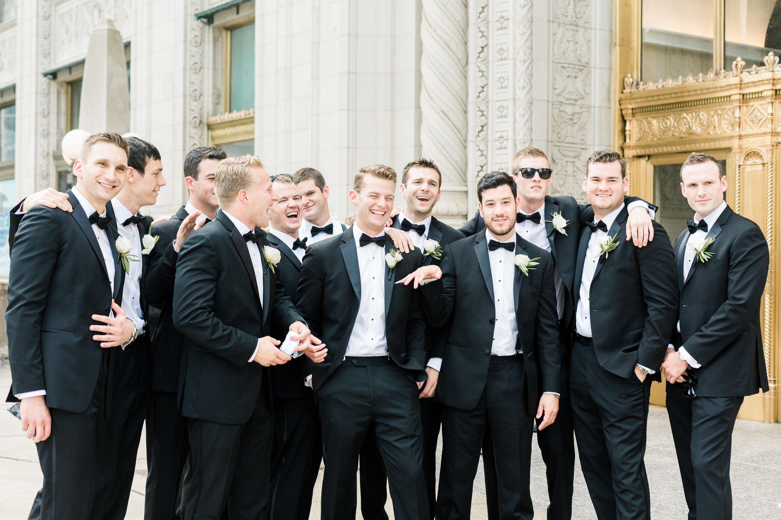 Day of Coordinator: The Simply Elegant Group, Elisa | Bridal Prep: The Langham Chicago | Groom Prep: State and Chestnut Apartments | Ceremony: St. Michael Church in Old Town | Reception: Loews Chicago O’Hare Hotel (Rosemont)| Bridal Dress: Nordstrom designed by Monique Lhuillier | Bridal Shoes: Vince Camuto | Groom & Groomsmen tuxes: Black Tie Formalwear designed by Ike Behar| Makeup: Niki Spano | Hair: PURE Salon & Spa | Floral: Natural Beauties Floral | Cake: Cake Sweet Foods | Band: Maggie Speaks | Photography: Dabble Me This | Wedding Cinematography: Delack Media Group