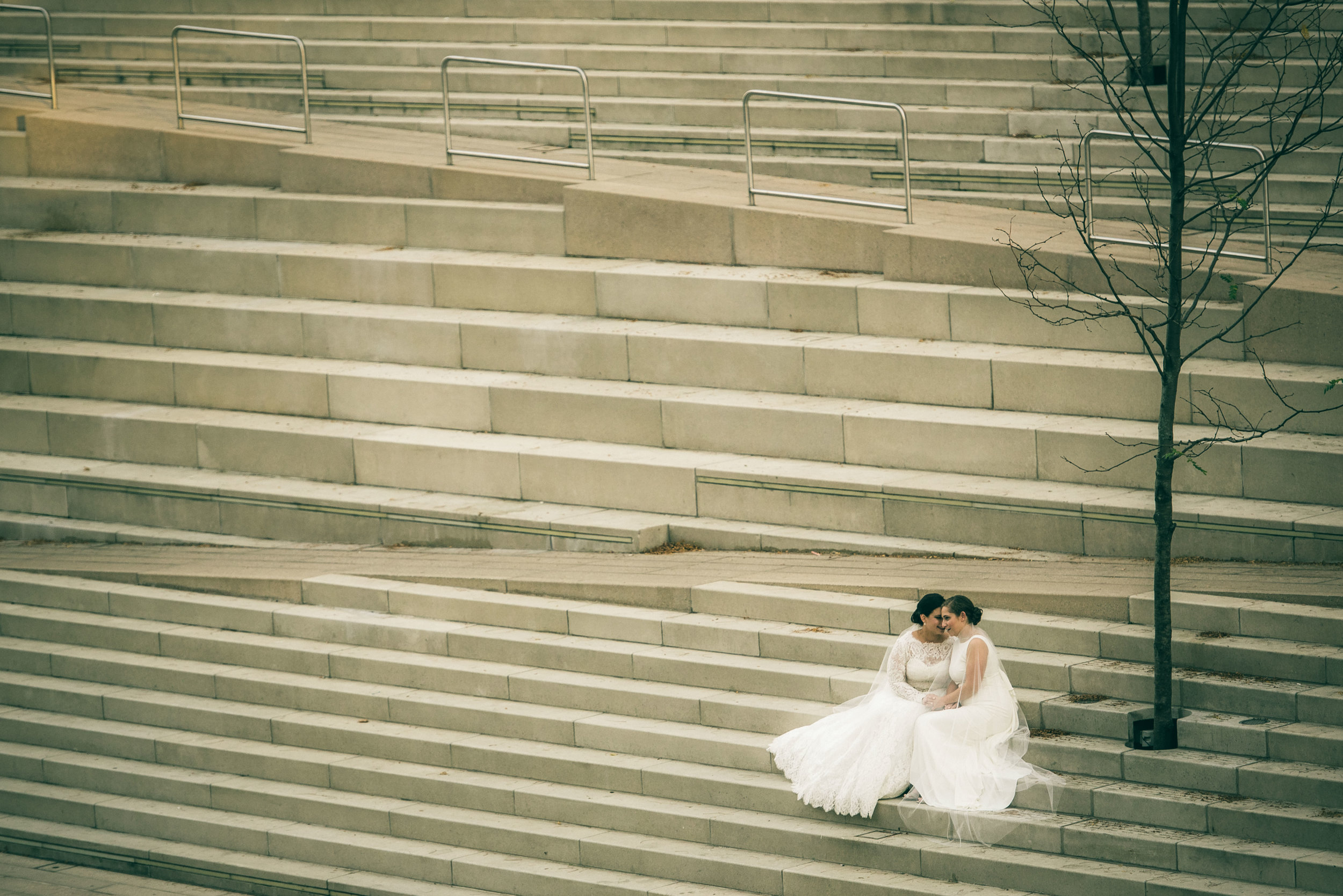 Bridal portrait on stairs