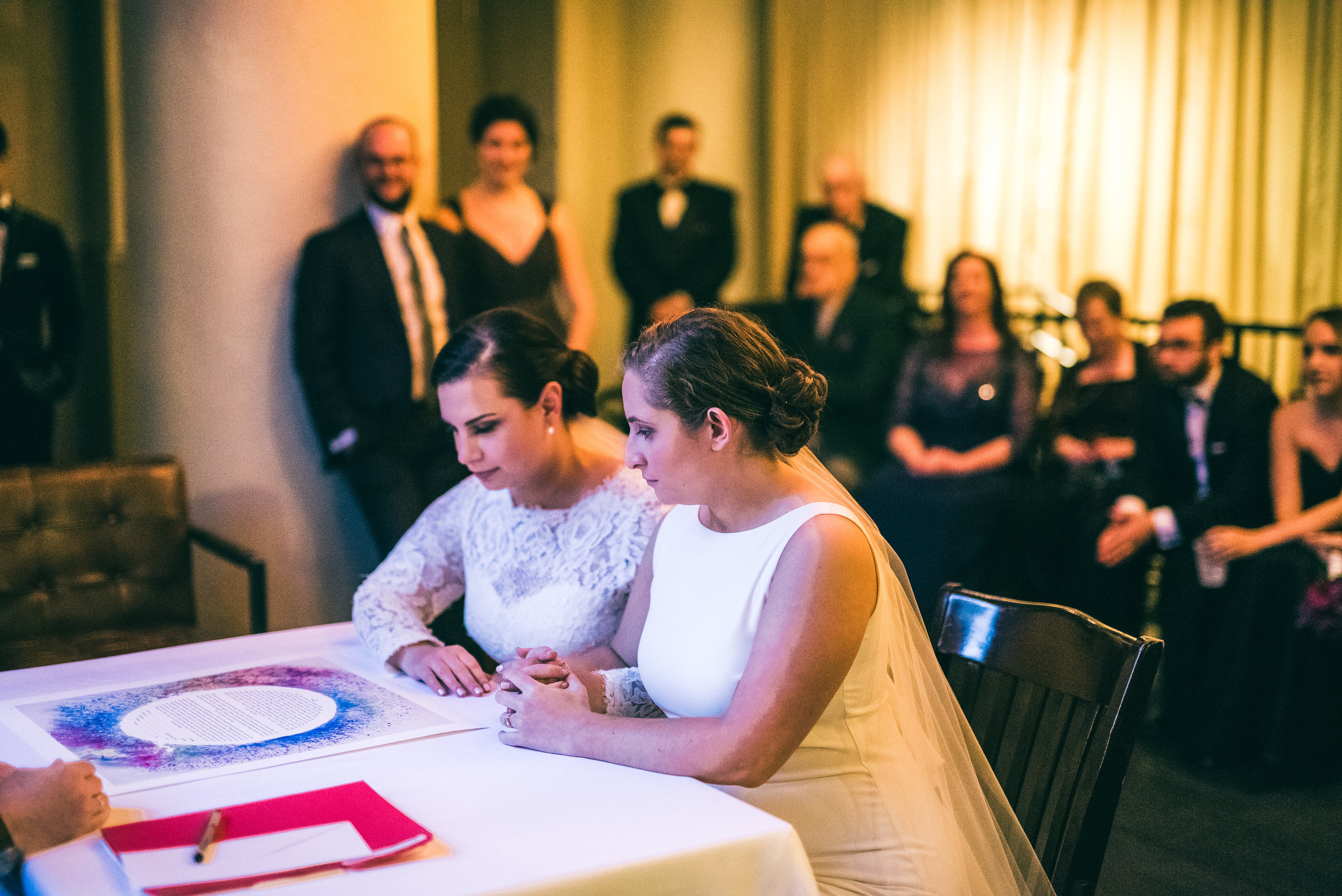 Jewish wedding ceremony for two brides