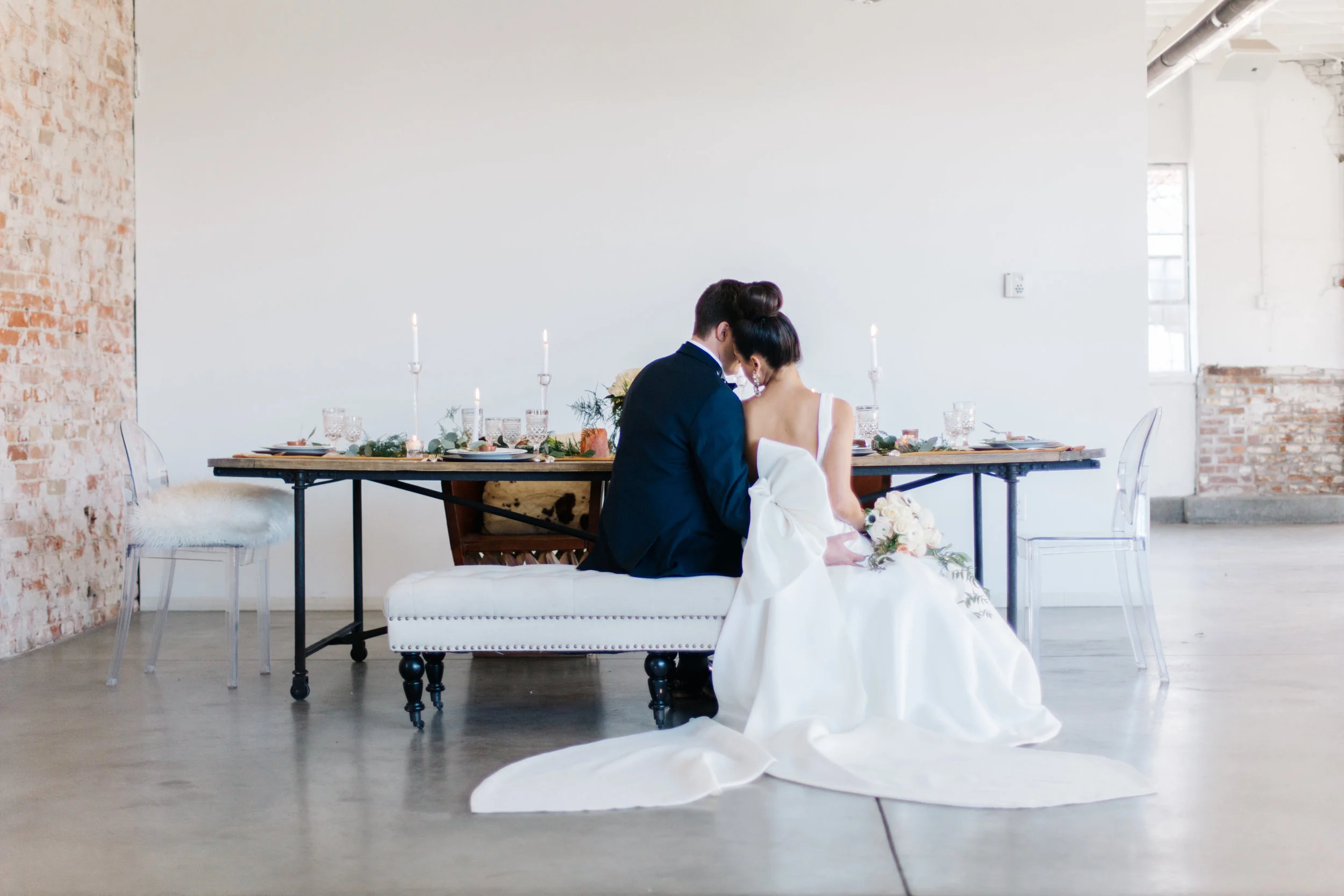 Bride and Groom at Table