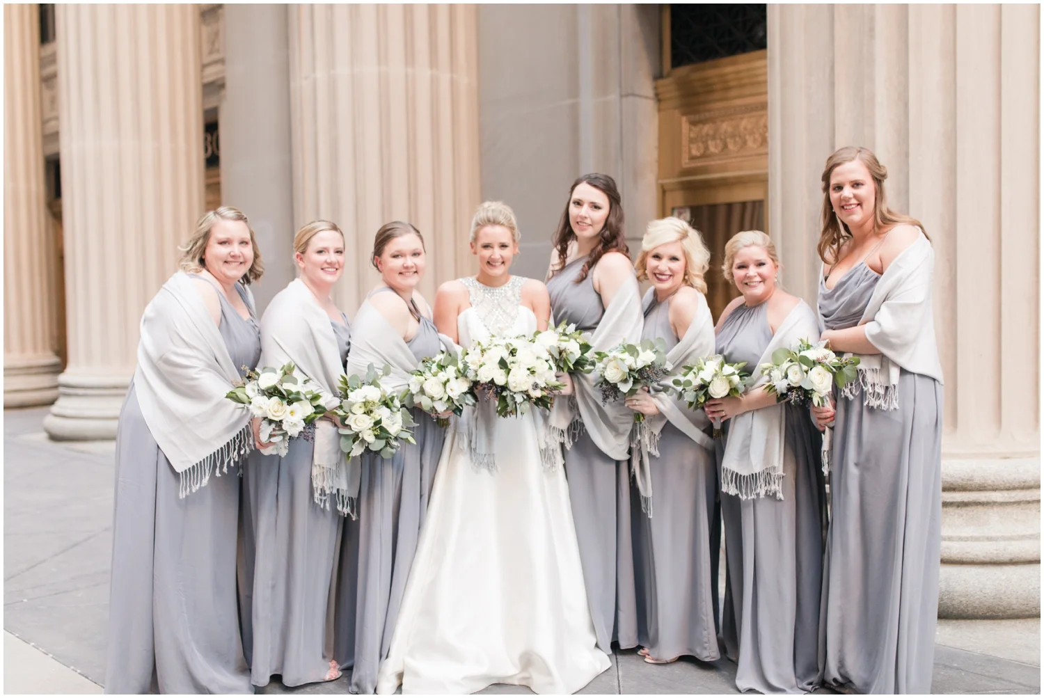 bridesmaids and the bride