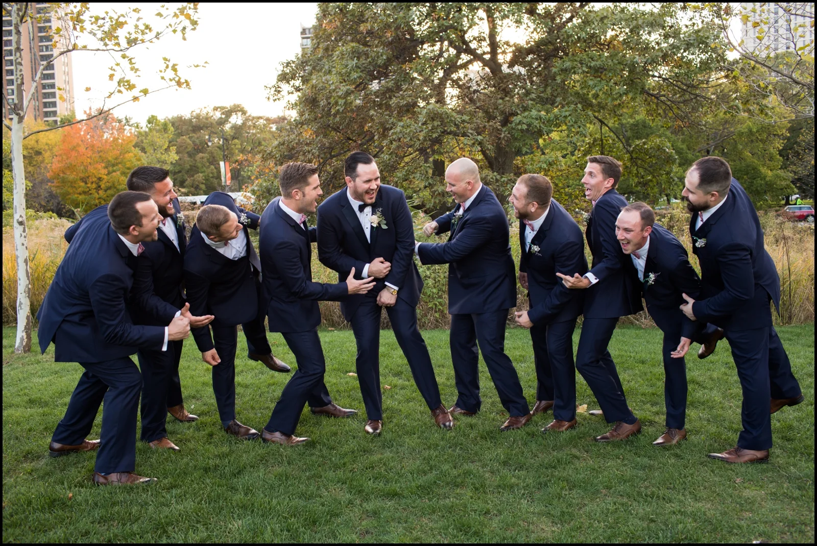 groomsmen being silly
