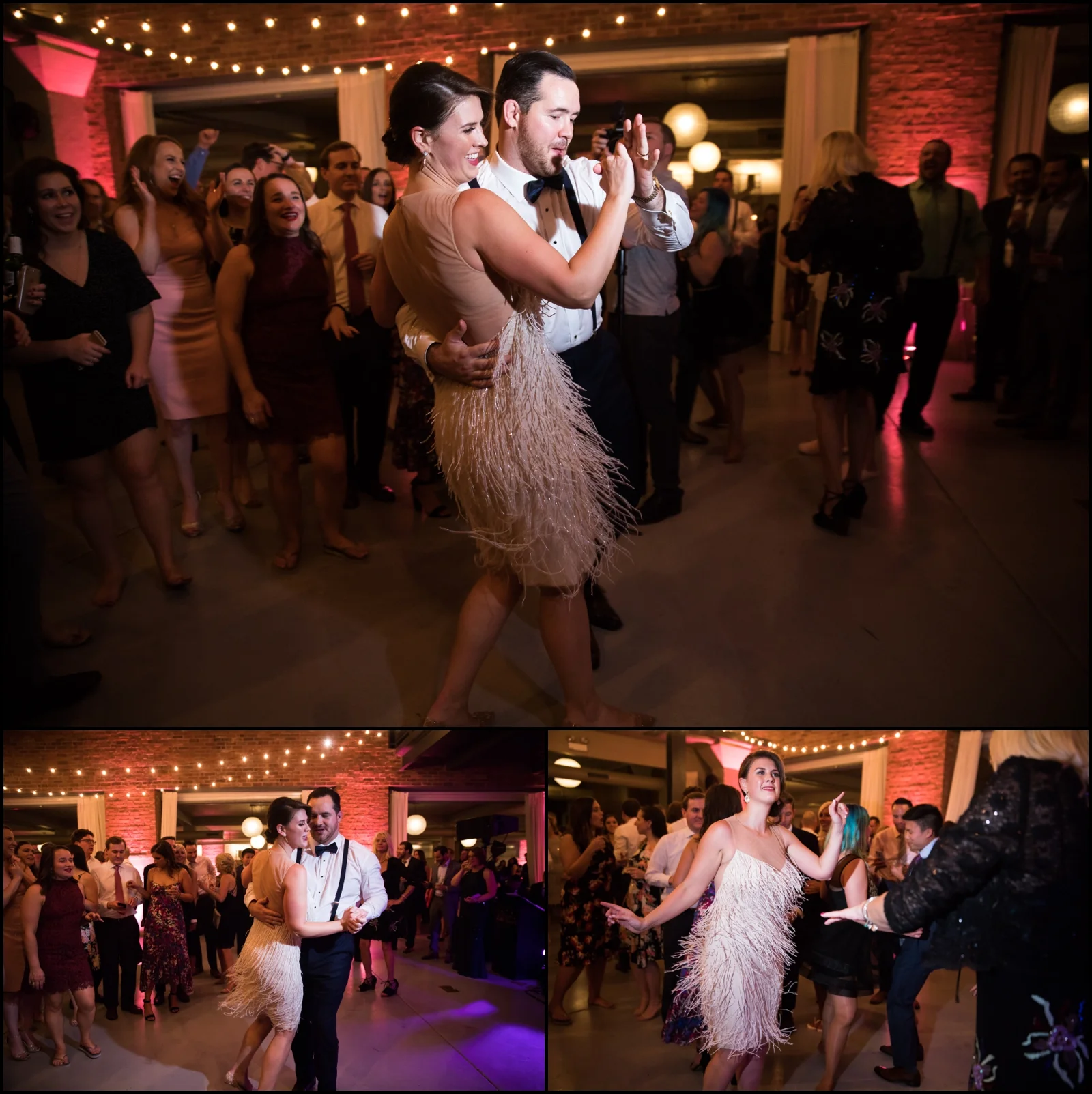 people dancing at the reception