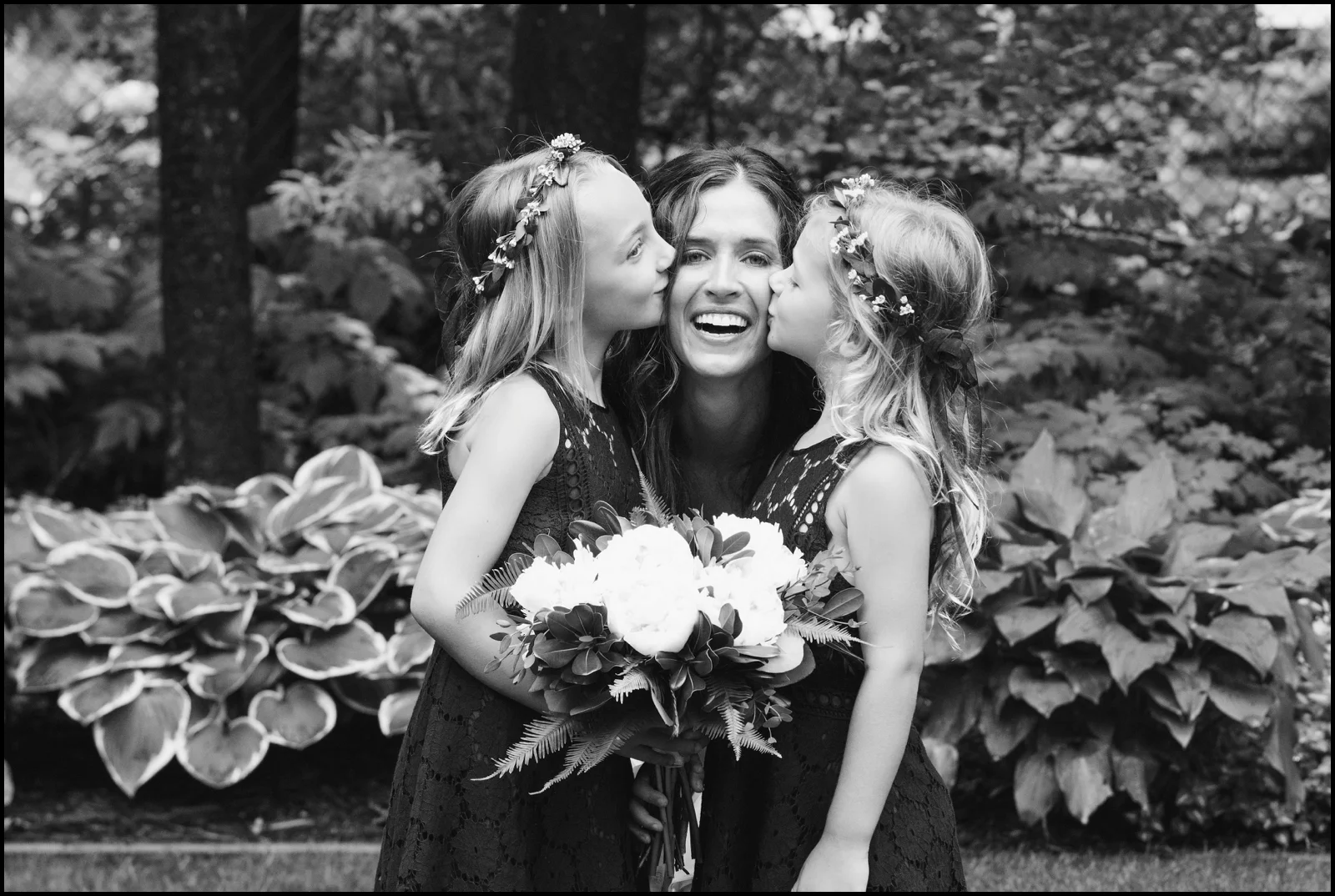 bride and the flower girls
