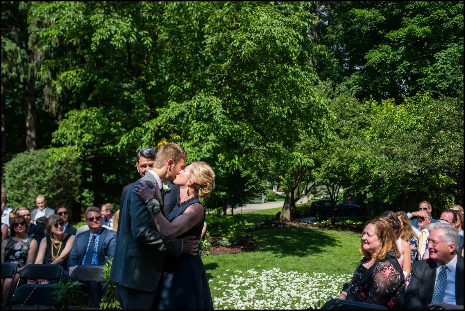 bridal party walking down the aisle