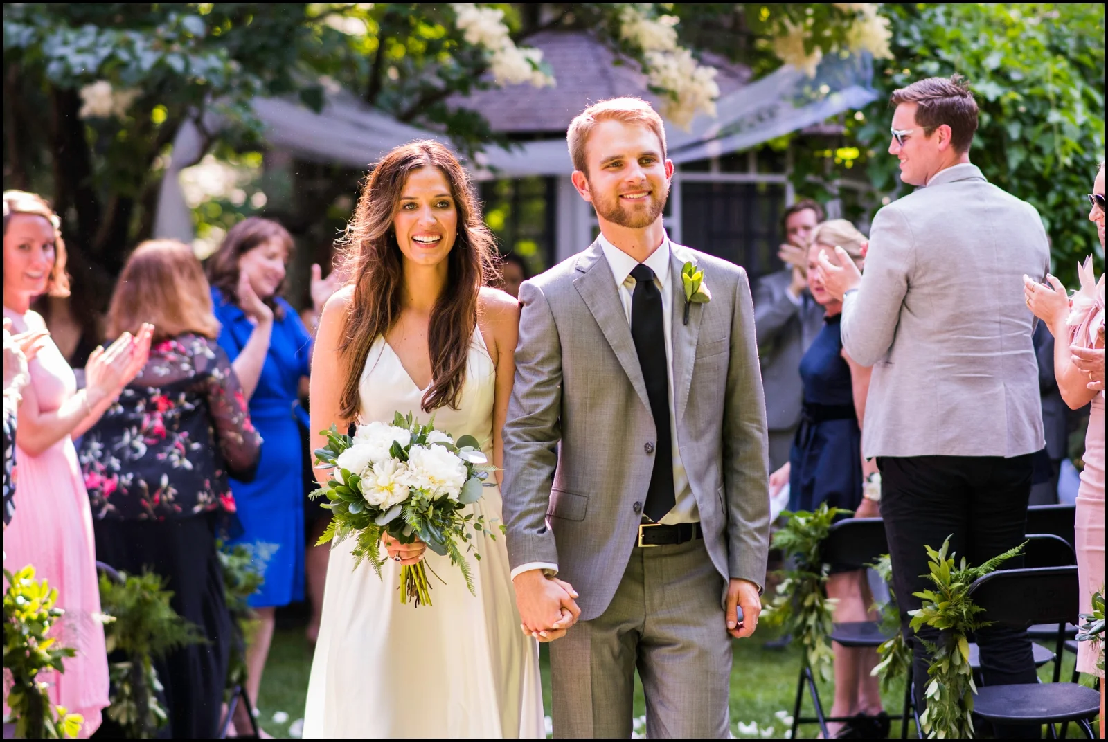 bride and groom after their wedding ceremony