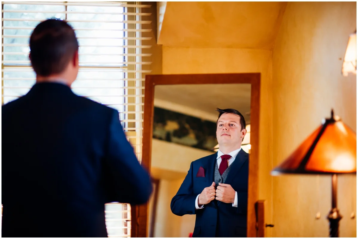 Groom getting ready for his wedding