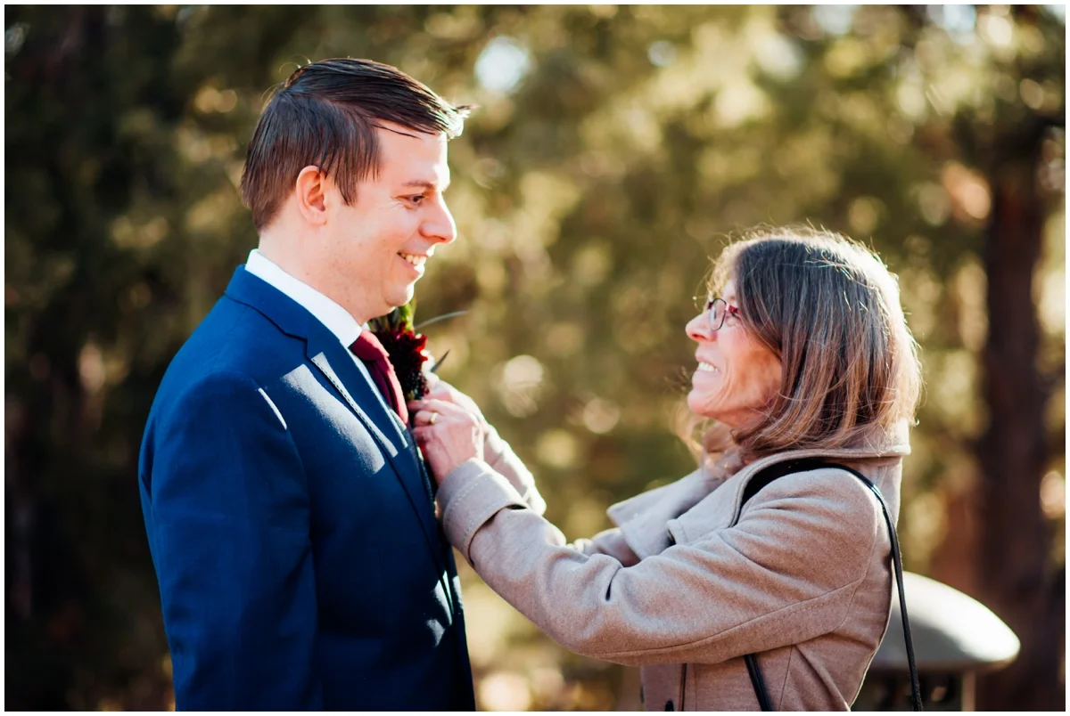 Groom with his mother