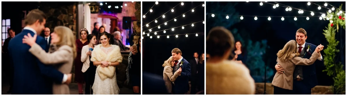groom and his mom dancing
