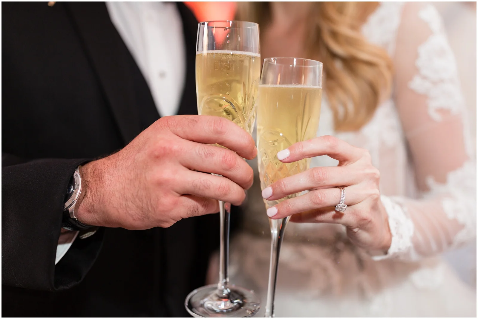 bride and groom cheers
