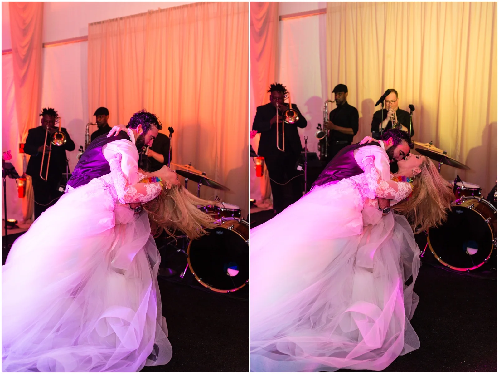 bride and groom dancing