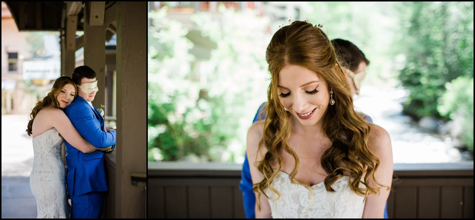 Bride and groom before their wedding in Denver