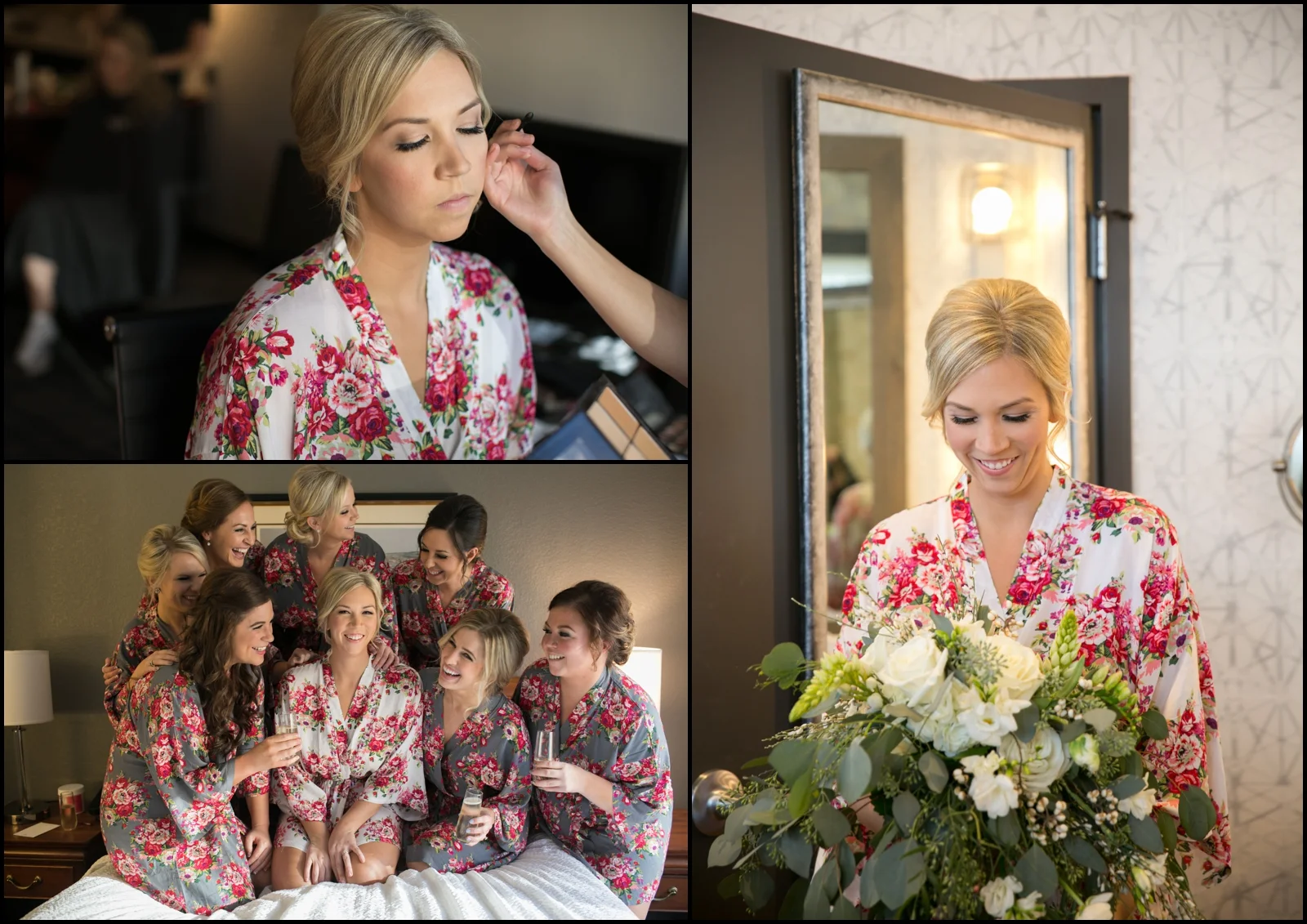 Bride and bride getting ready