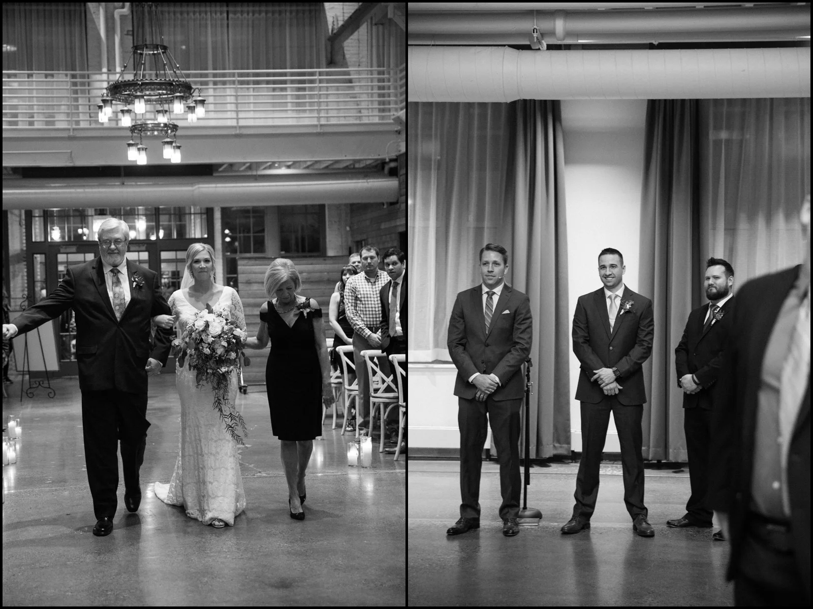 Bride walking down the aisle
