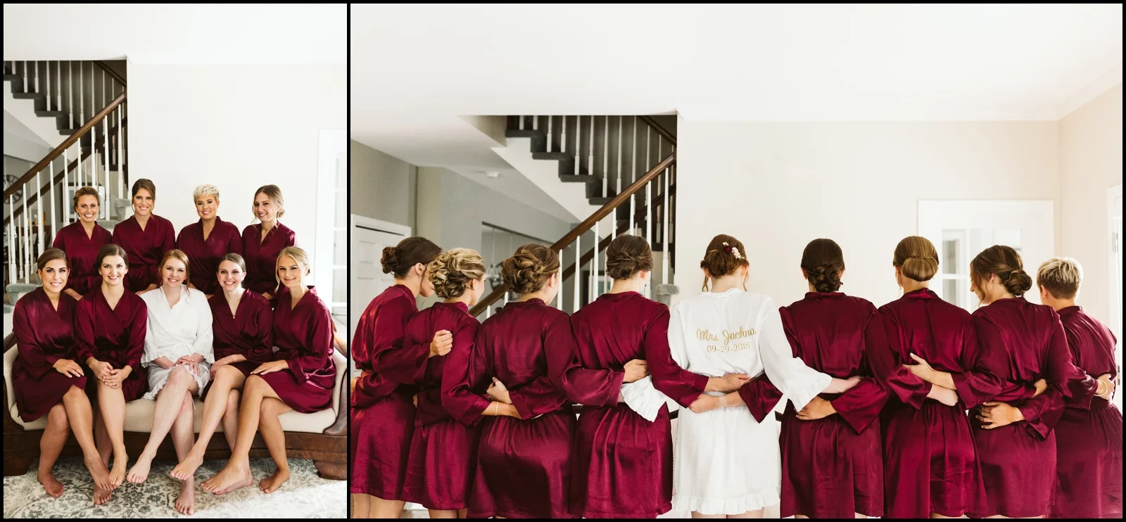 Bridesmaids and bride with robes
