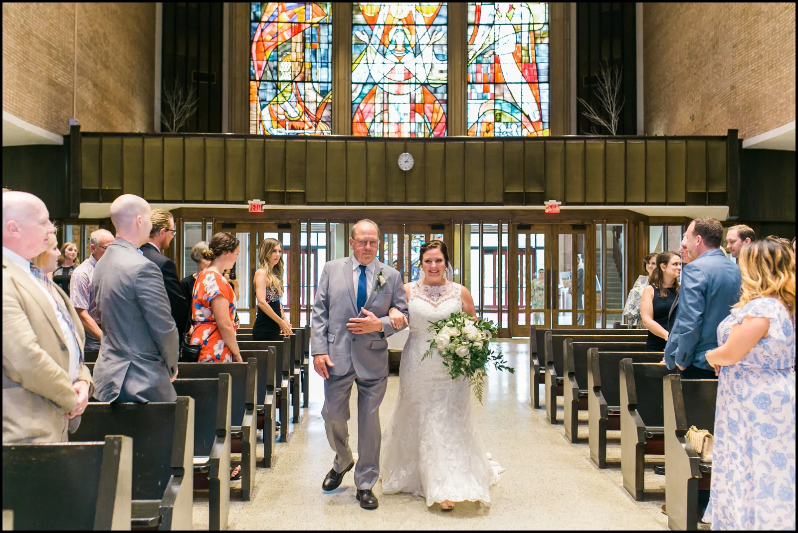 Bride walking down the aisle