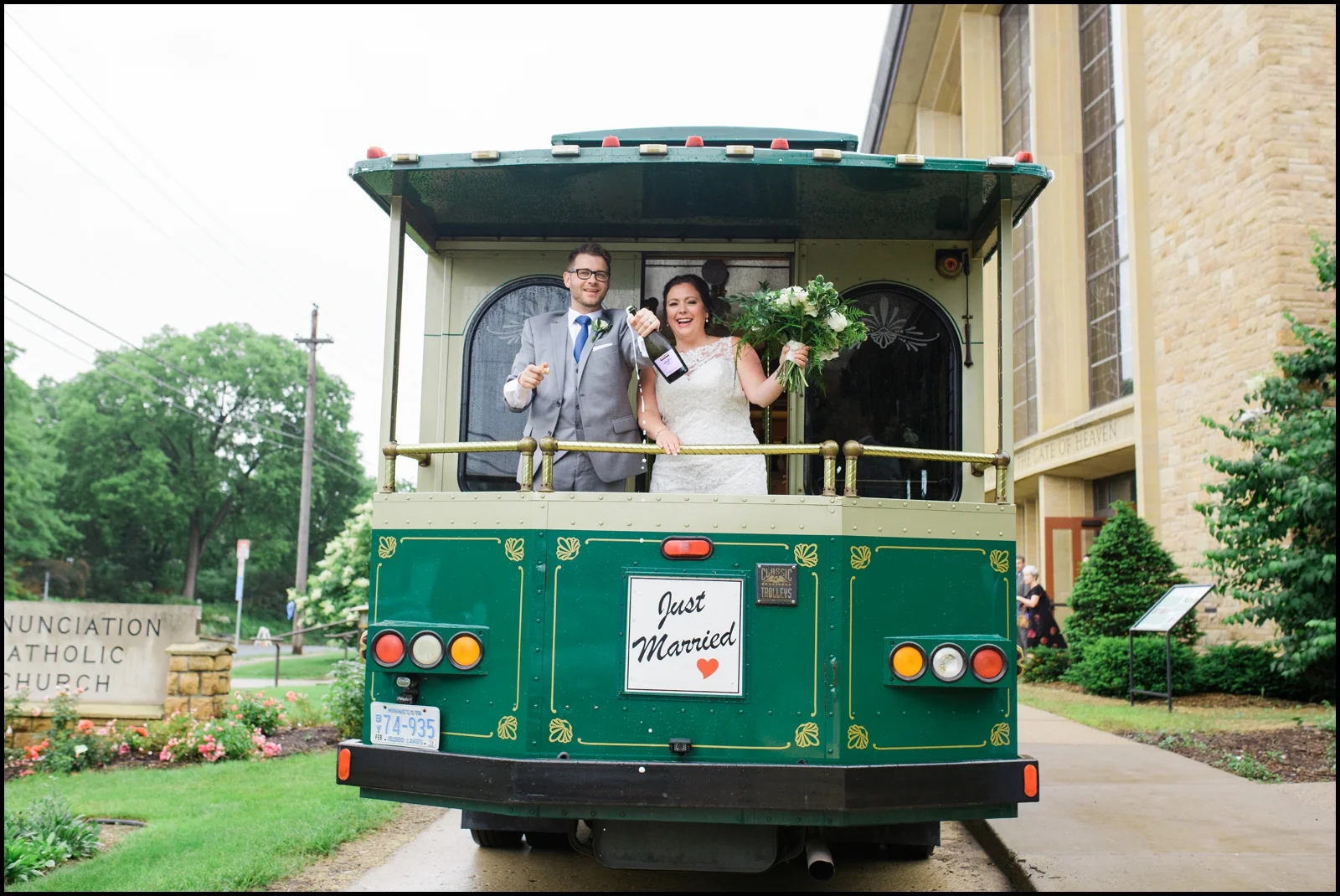 Bride and groom in MPLS