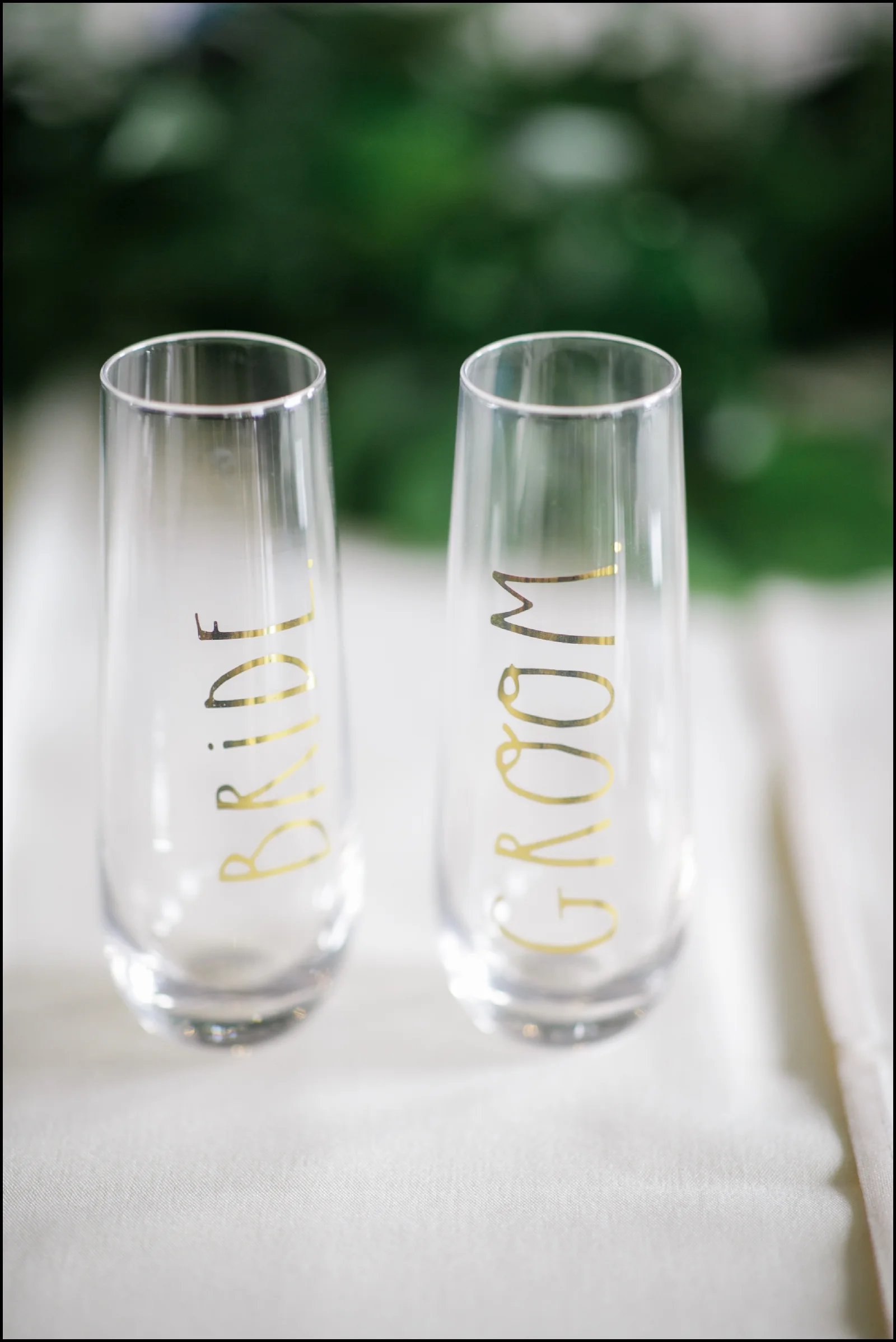 Bride and groom glasses