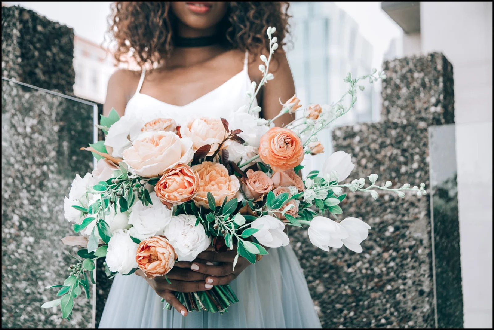 Bride holding her bridal bouquet