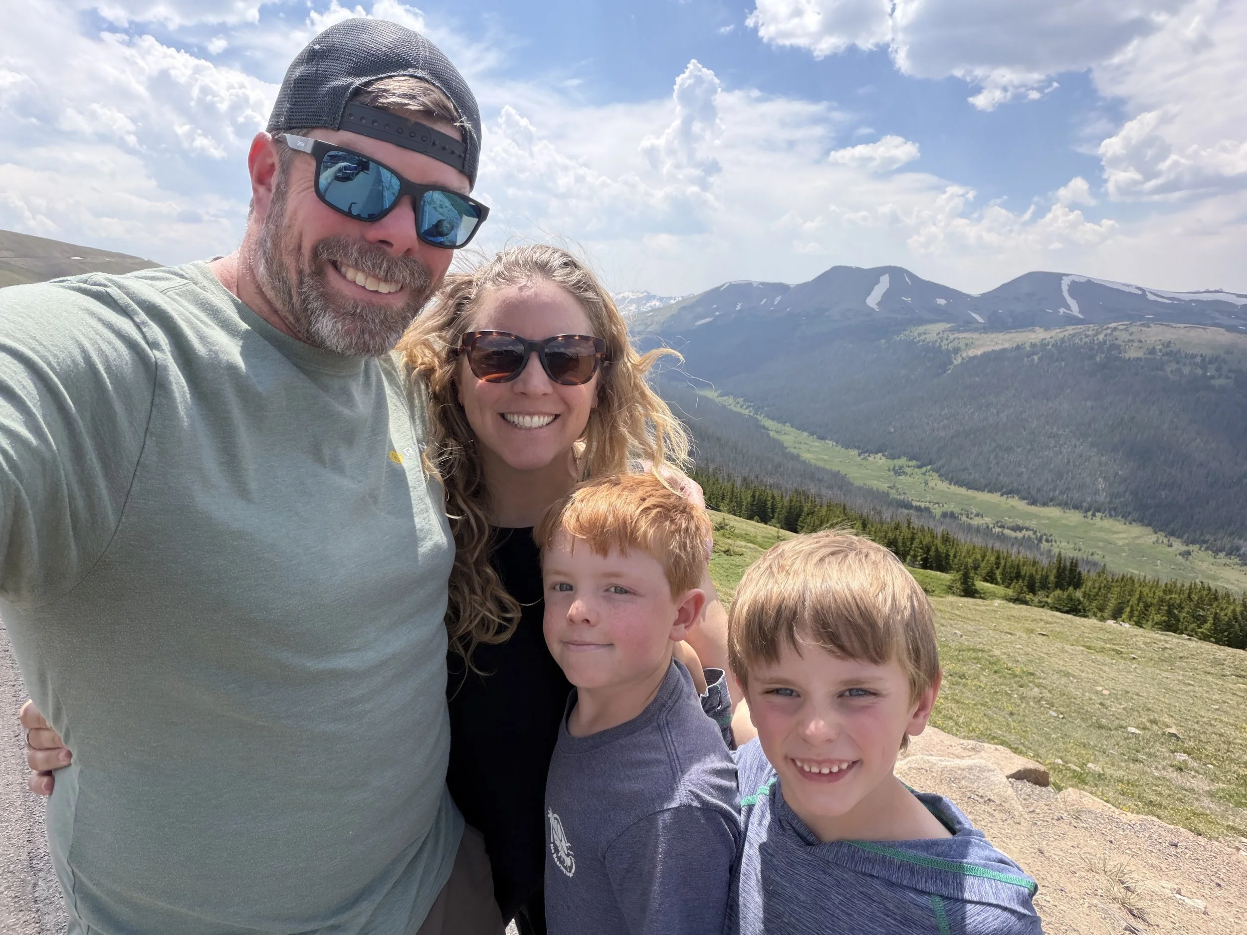 Dr. Lea McKinstry with her family during a mountain outing.