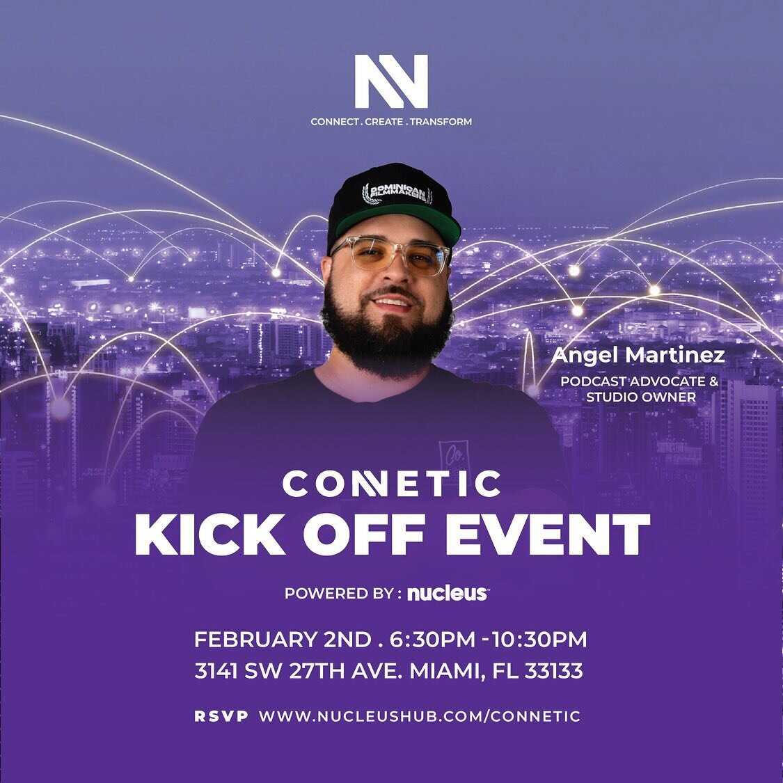 I would love to meet y&rsquo;all in person. RSVP to the @nucleus.hub event on 2/2 from 6:30 PM-10:30 PM 3141 SW 27th AVE., Miami FL are you able to make it out!? Links will be in the bio.