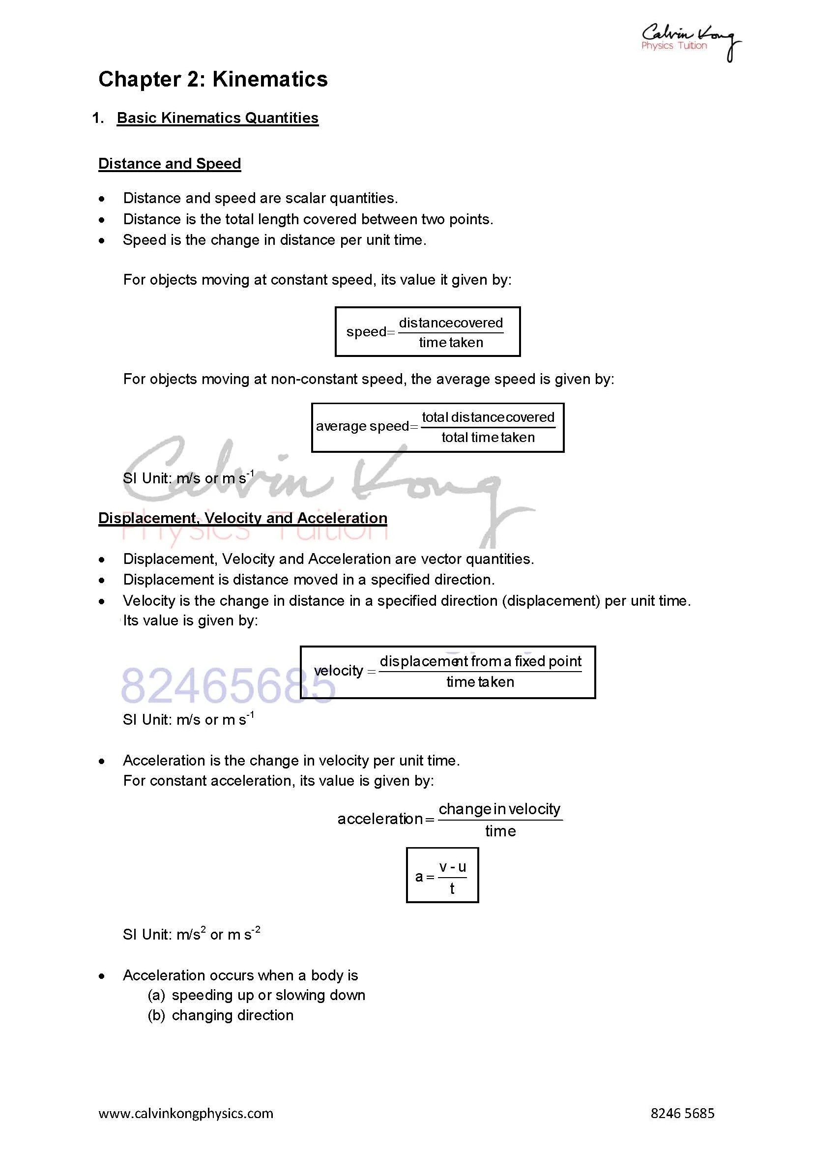 Chapter 2 Speed Worksheet