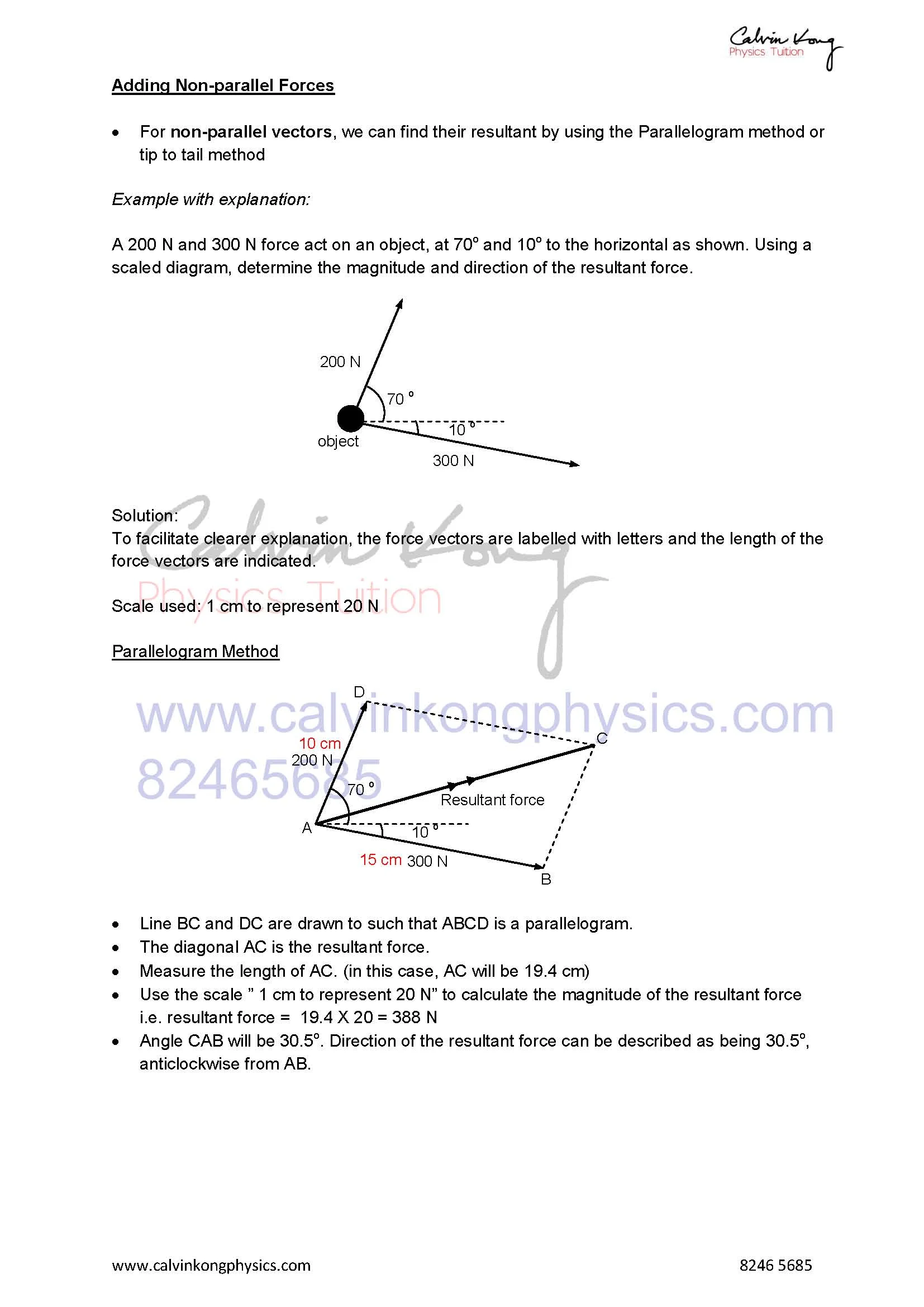 3 2 adding forces adding vectors physics tuition centre o level a