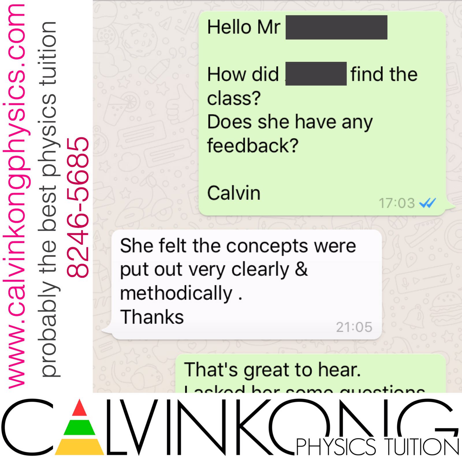 Calvin Kong Physics Tuition