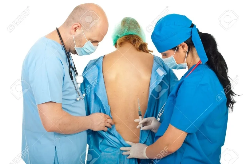 9729397-Two-surgeons-preparing-to-make-epidural-anesthesia-to-pregnant-woman-isolated-on-white-background-Stock-Photo.jpg