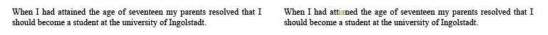 Here we have a simple letter-order swap. If you just had the copy text on the right, you would probably be able to figure it out.