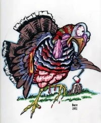 Image is of a zombie turkey, courtesy of biomek on DeviantArt.
