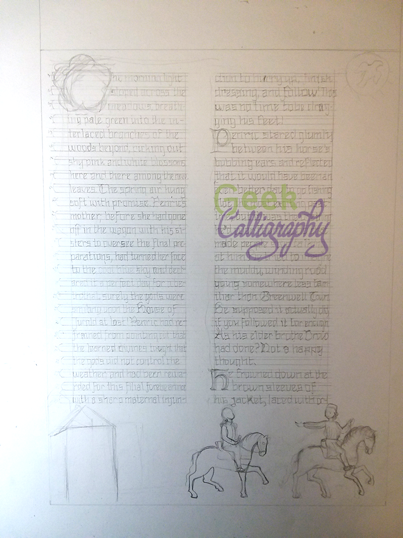 Photo of the mostly complete draft.