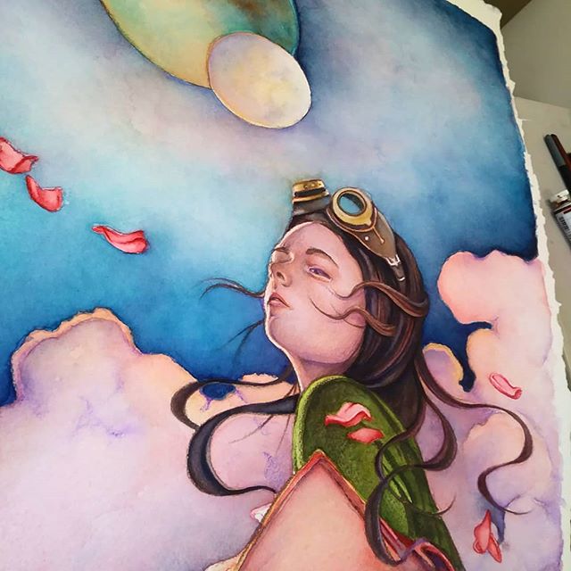 Had my post-op appt today and the future is pretty bright! Continuing to foster positive energy and healing vibes with Cicatrize! #watercolor #popsurrealism #feminist #steampunk #aviator #healingvibes #visiblewomen #ehlersdanlossyndrome #zebrastrong 