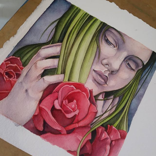 Finished up Briony last week! This painting and prints will be available at #panoply2019 in #huntsvillealabama in just a few weeks! #artshuntsville #hsv #spring #watercolor #newcontemporaryart #popsurrealism #illustration #artoftheday #beautifulbizar