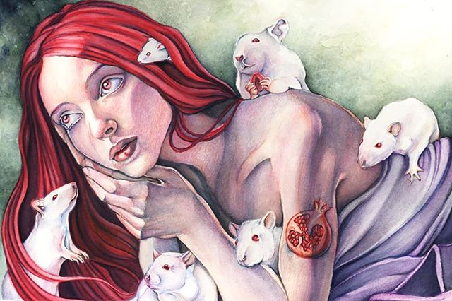 Hope Ostara treated all of you to a bit of hope, wonder, and promise of growth! I painted Persephone's Mischief a few years ago at this time of year. Spring is my fav season and she's one of my favs from mythology. #ostara #firstdayofspring #persepho