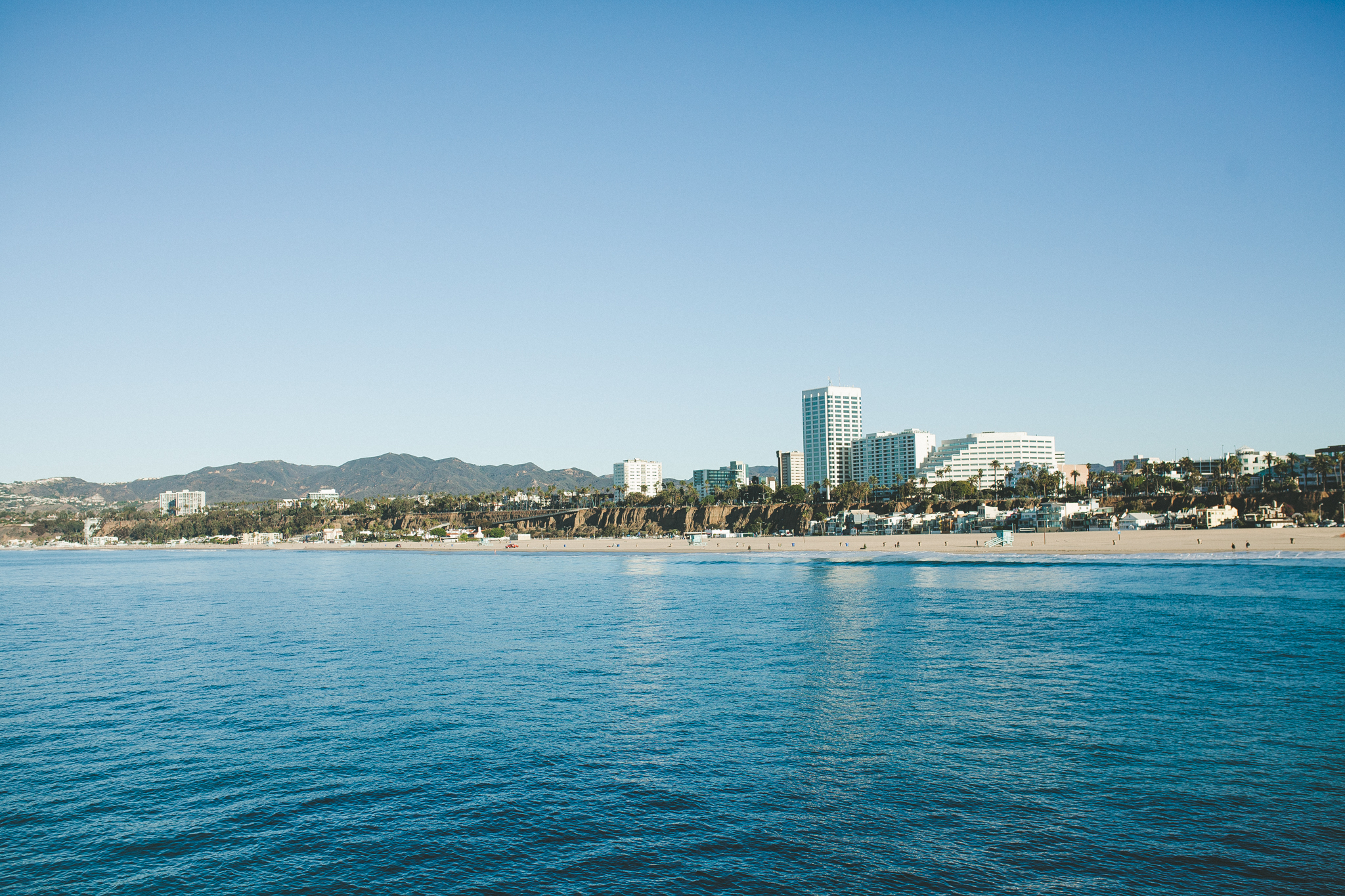 Our first stop, Santa Monica Pier, which apparently is completely filled with hustling and bustling people in the summer, but we were lucky enough to catch it on a clear morning! 