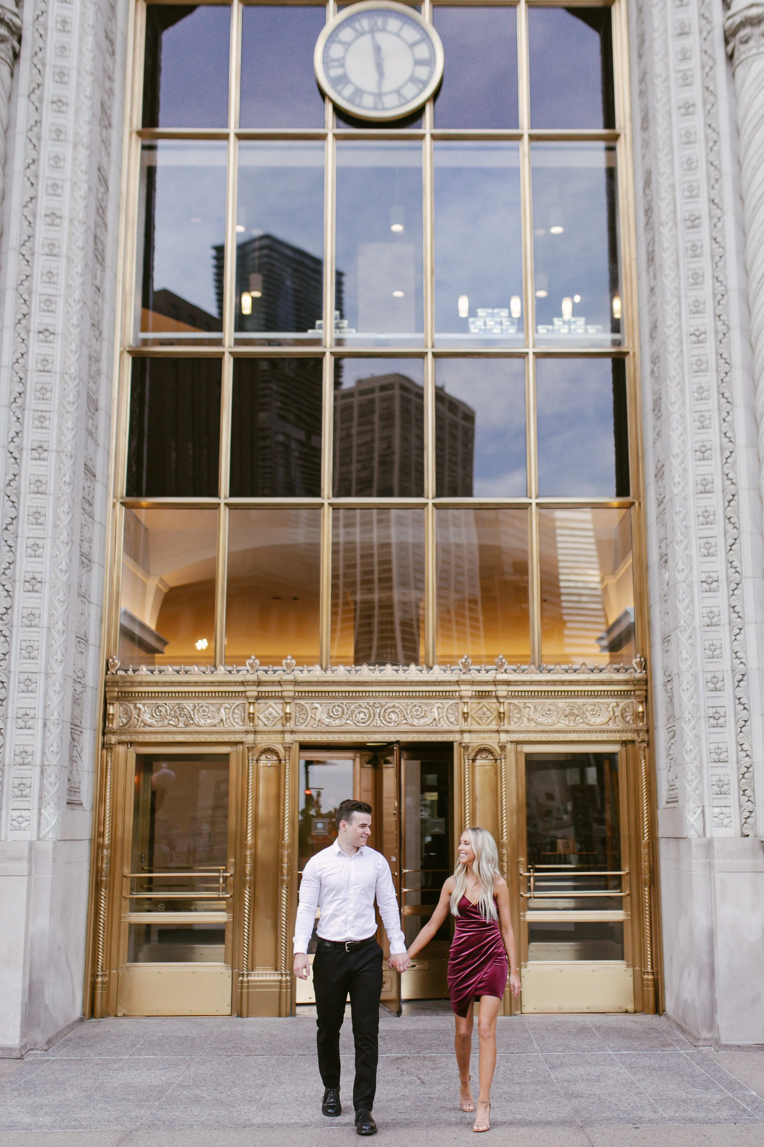Carina &amp; Kenny (Wrigley building and Ohio Street Beach Chicago Editorial Summer Engagement shoot) Denver Colorado editorial wedding photographer