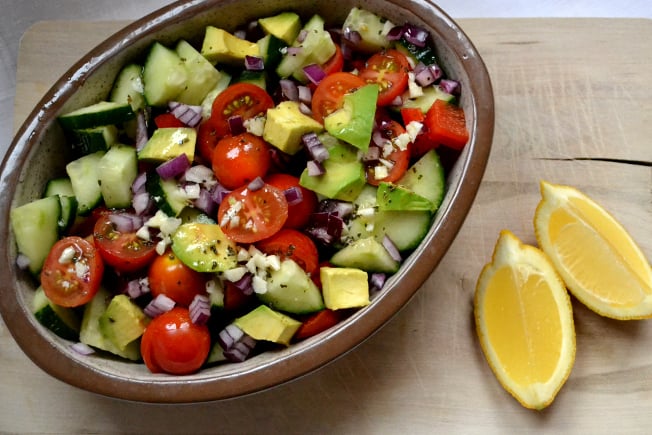 Recipe found at http://goodnessme.ca/blog/detox-salad-with-lemony-dressing-2/