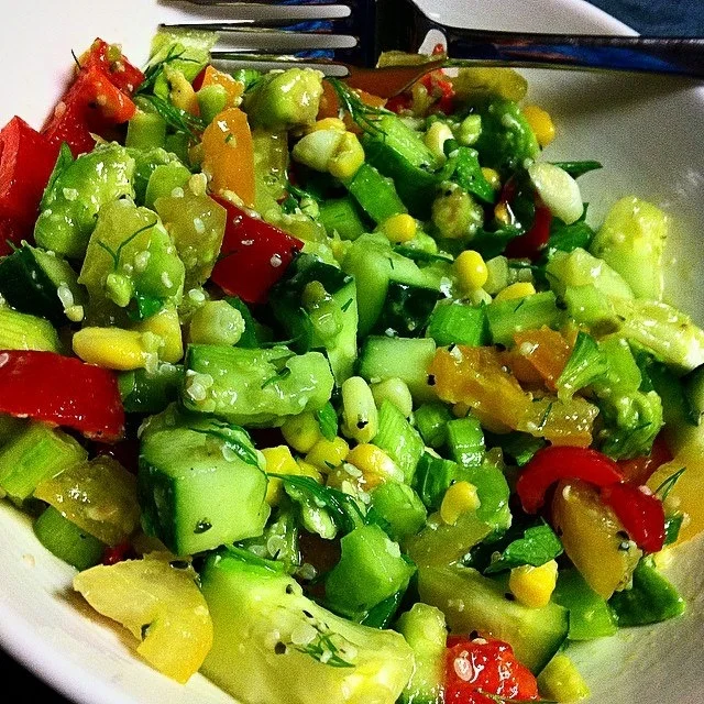 Raw Power Salad with Hemp Hearts image taken by Kat Maltarp