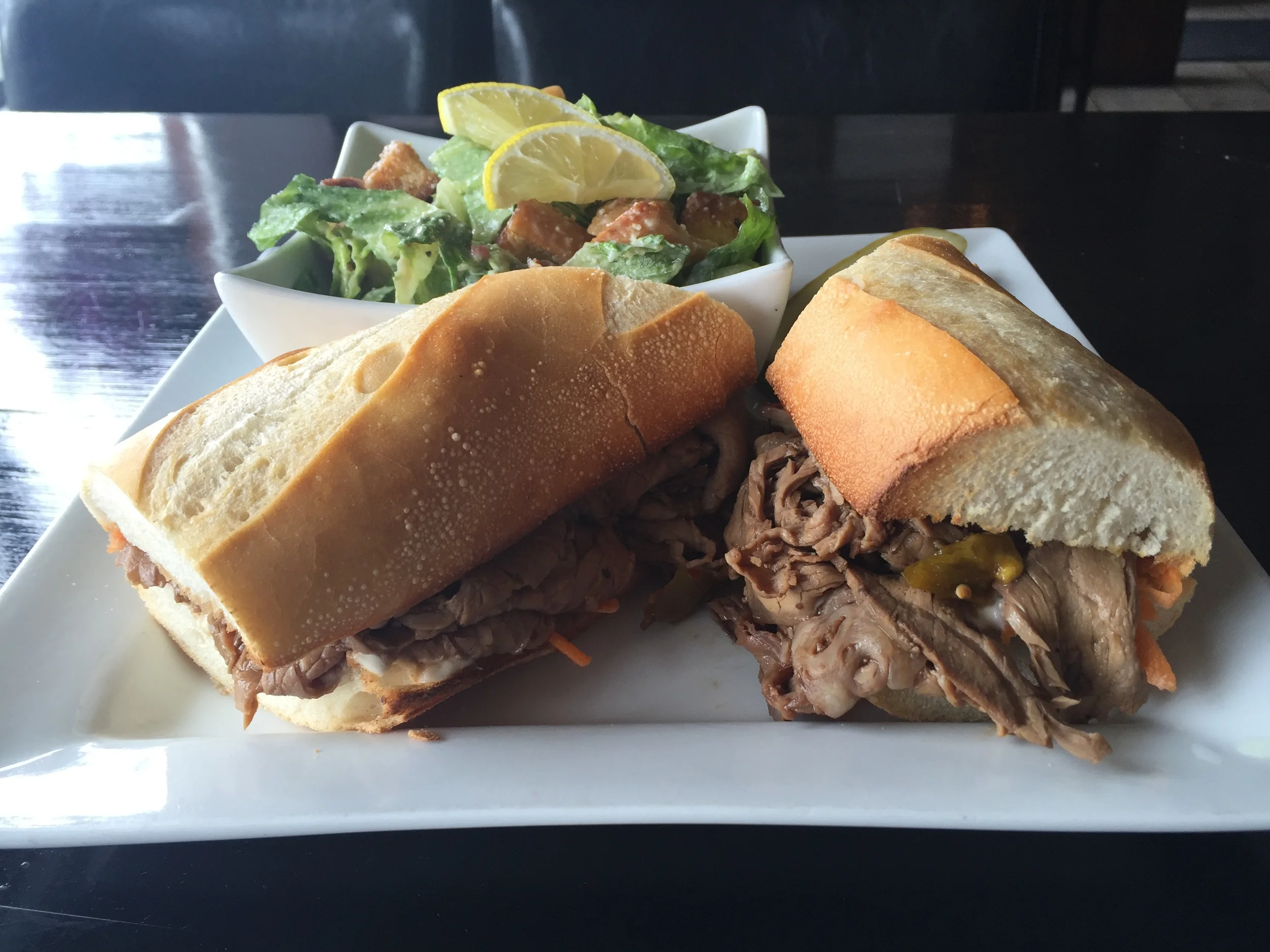 A Chicago Beef sandwich that was consumed entirely (the salad, too) in under five minutes.